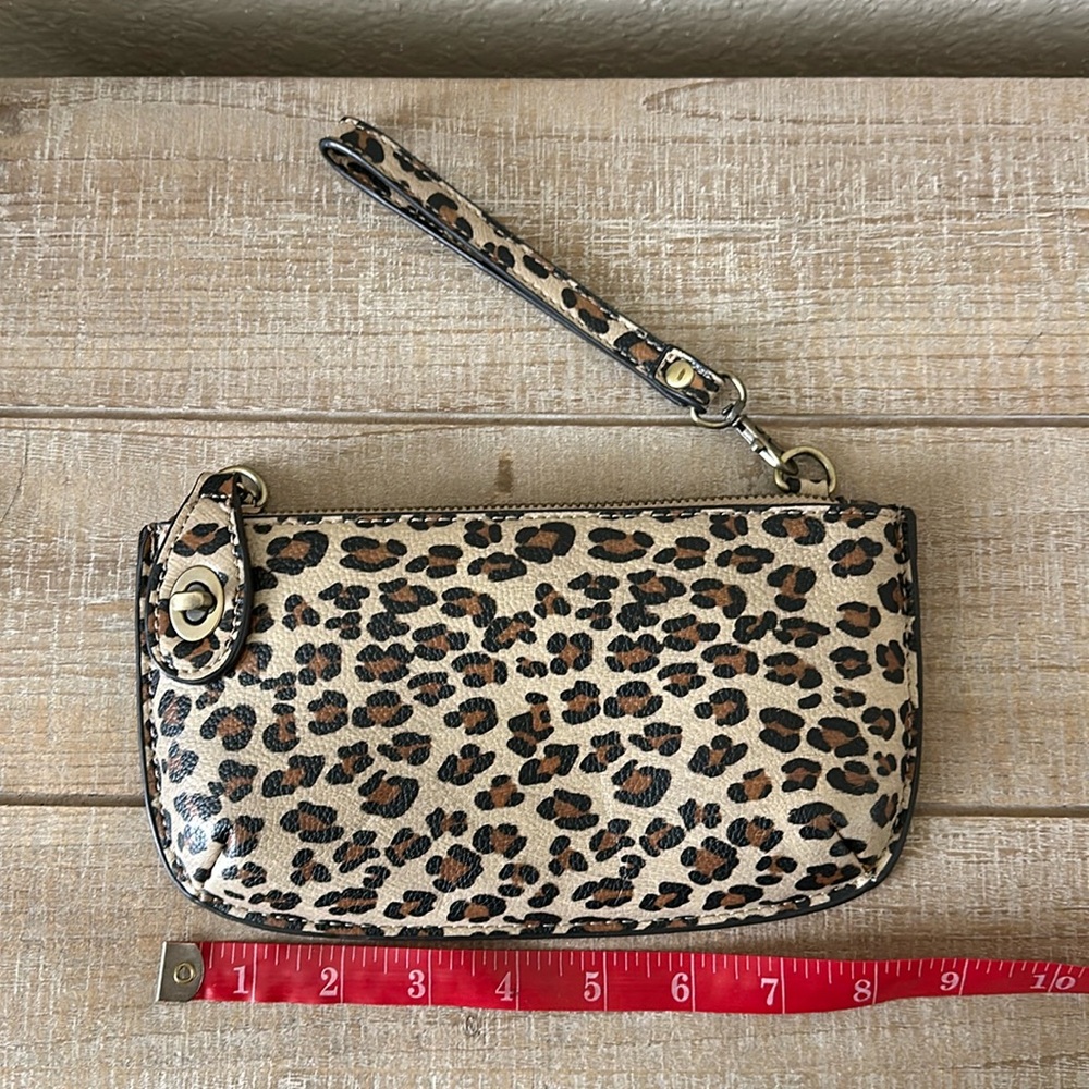 Leopard print clutch purse